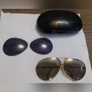 Carrera Gold Aviator Sunglasses with Black Case
